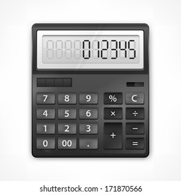 Calculator isolated on white background, vector illustration