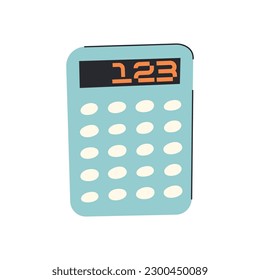 Calculator isolated on white background. Education, stationery concept. Vector illustration.