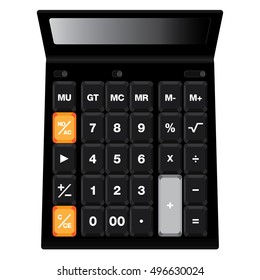 Calculator isolated on white background.