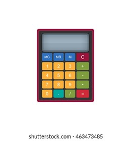 Calculator Isolated on White Background,Office Equipment, Vector Illustration