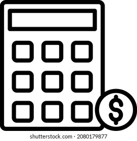 Icono del vector aislado de la calculadora que puede modificar o editar fácilmente

