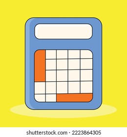 a calculator isolated yellow background