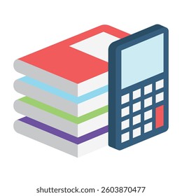 Calculator isometric 3D icon, mini illustration. use for modern concept, print, UI, UX kit, web and app development. Vector EPS 10, related to learning and education, science