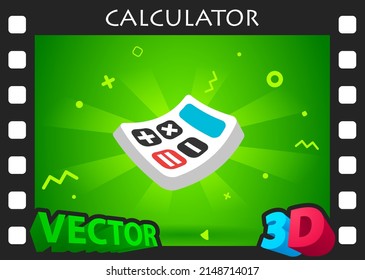Icono de diseño isométrico de la calculadora. Ilustración web de vectores. 3.ª colorida concepción