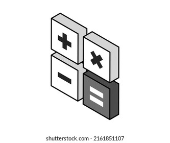 Calculator isometric design icon. Vector web illustration. 3d colorful concept