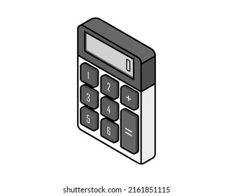 Calculator isometric design icon. Vector web illustration. 3d colorful concept
