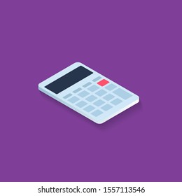 Calculator isometric flat icon. 3d vector, top view.