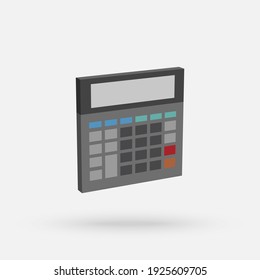 Calculator isometric flat icon. 3d vector colorful illustration isolated on white background. Top view.