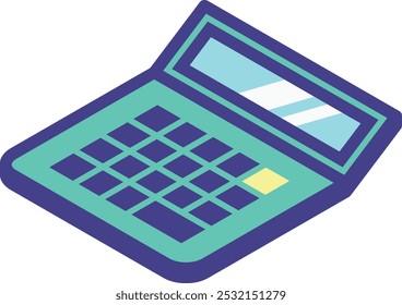 Calculator isometric icon. Math tool. Counting device