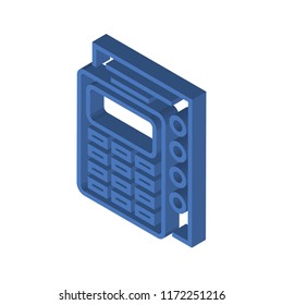 Calculator isometric left top view 3D icon