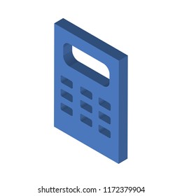 Calculator isometric left top view 3D icon