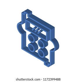Calculator isometric left top view 3D icon