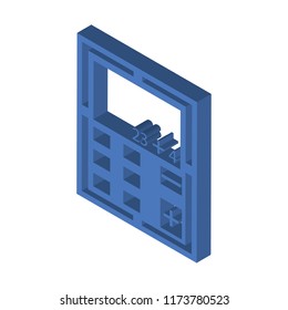 Calculator isometric left top view 3D icon