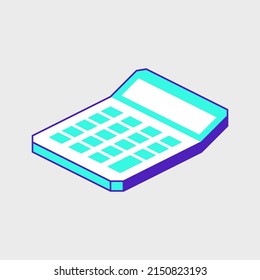 Calculator isometric vector icon illustration