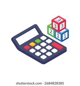 Calculadora Ilustración de estilo de Vector isométrico 