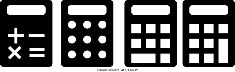 Calculator key icon set. Plus, minus, and other calculator icon. Calculator, math icon. mathematical calculator education
