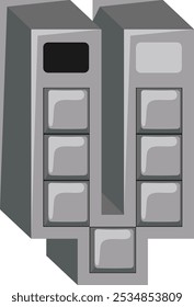 Calculator Keyboard Letter Alphabet Vector Element V