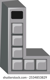 Calculator Keyboard Letter Alphabet Vector Element L