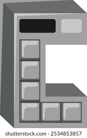 Letra do teclado calculadora alfabeto vetor elemento C