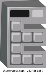 Calculator Keyboard Letter Alphabet Vector Element E