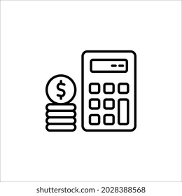 calculator keys icon on white background. color editable