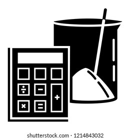 Calculator lab beaker icon. Simple illustration of calculator lab beaker vector icon for web design isolated on white background