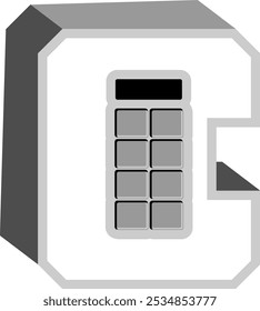 Calculator Letter Alphabet Vector Element C
