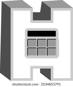 Calculadora Letra Alfabeto Elemento de Vector H
