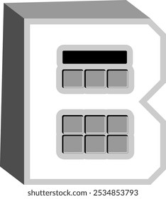 Calculator Letter Alphabet Vector Element B