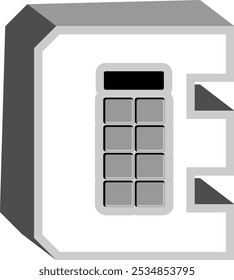 Calculator Letter Alphabet Vector Element E