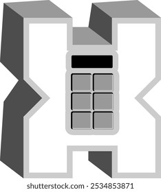 Calculator Letter Alphabet Vector Element X