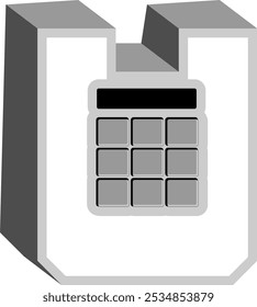 Letra Calculadora Alfabeto Vetor Elemento U