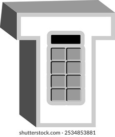 Calculator Letter Alphabet Vector Element T