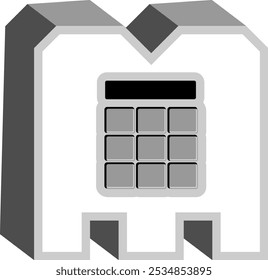 Calculadora Letra Alfabeto Elemento de Vector M