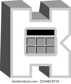 Calculator Letter Alphabet Vector Element K