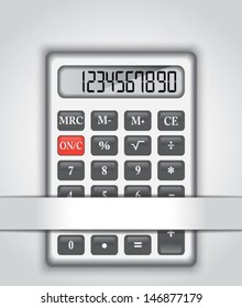 calculator with light shadow on the background paper