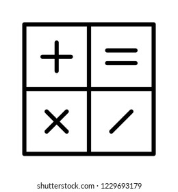Calculator Line Black Icon