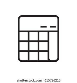 Calculator line flat vector icon for mobile application, button and website design. Illustration isolated on white background. EPS 10 design, logo, app, infographic.
