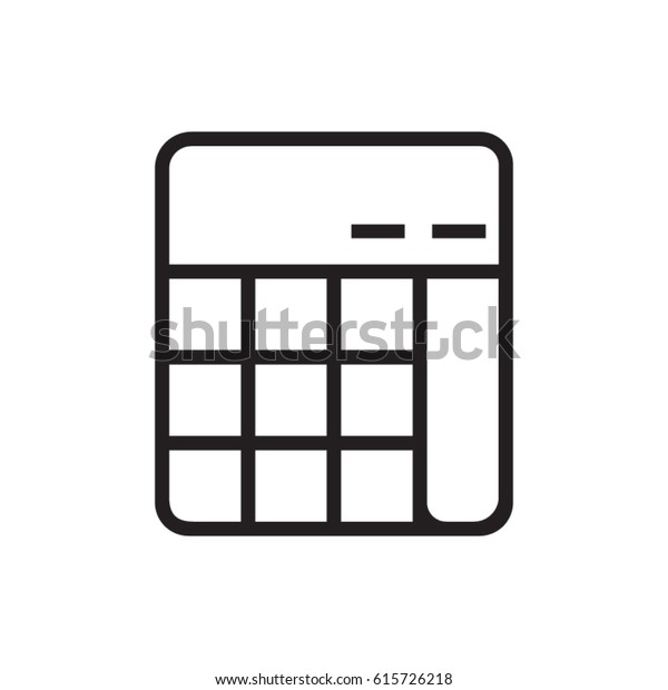 Calculator line flat vector icon\
for mobile application, button and website design. Illustration\
isolated on white background. EPS 10 design, logo, app,\
infographic.