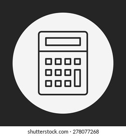icono de línea de calculador