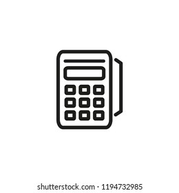 Calculator line icon. Accounting, mobile application, money counting. Banking concept. Vector illustration can be used for topics like education, finance, business