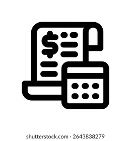 calculator line icon. Clean and minimalist vector icon for websites, mobile apps, presentations, and logos. Fully scalable and customizable for any project.