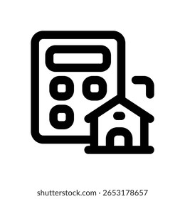 ícone da linha da calculadora. Ícone de vetor limpo e minimalista para sites, aplicativos móveis, apresentações e logotipos. Totalmente dimensionável e personalizável para qualquer projeto.