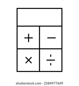 Calculator Line Icon. Device, Technology, Smart Device, AI Line Editable Stroke Icons