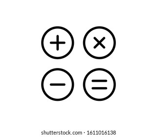 Calculator line icon. High quality outline symbol for web design or mobile app. Thin line sign for design logo. Black outline pictogram on white background