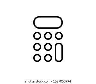 Calculator line icon. High quality outline symbol for web design or mobile app. Thin line sign for design logo. Black outline pictogram on white background