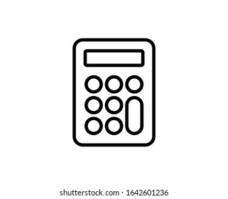 Calculator line icon. High quality outline symbol for web design or mobile app. Thin line sign for design logo. Black outline pictogram on white background