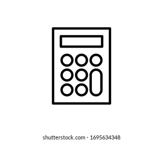 Calculator line icon. High quality outline symbol for web design or mobile app. Thin line sign for design logo. Black outline pictogram on white background
