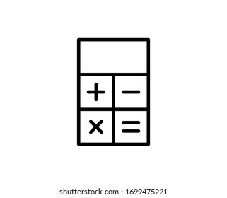 Calculator line icon. High quality outline symbol for web design or mobile app. Thin line sign for design logo. Black outline pictogram on white background