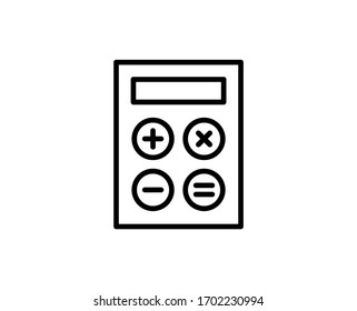 Calculator line icon. High quality outline symbol for web design or mobile app. Thin line sign for design logo. Black outline pictogram on white background